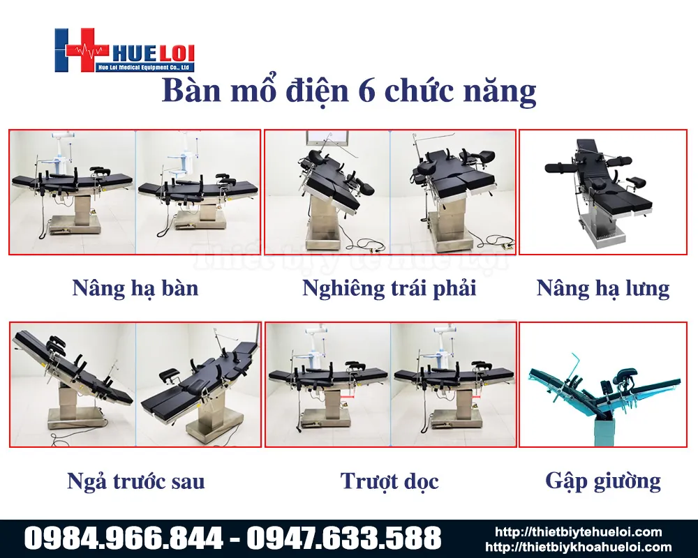 Tính năng cao cấp của bàn phẫu thuật điện 6 chức năng