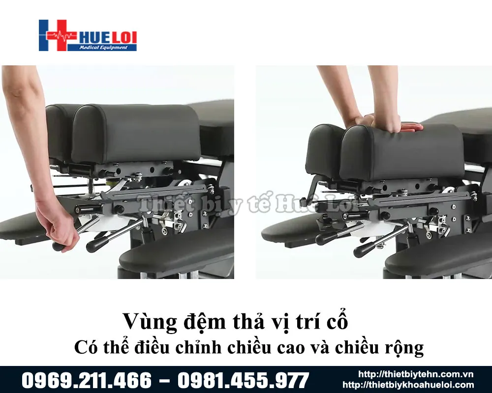 Thay đổi chiều cao vị trí đầu bàn nắn chỉnh xương el08b