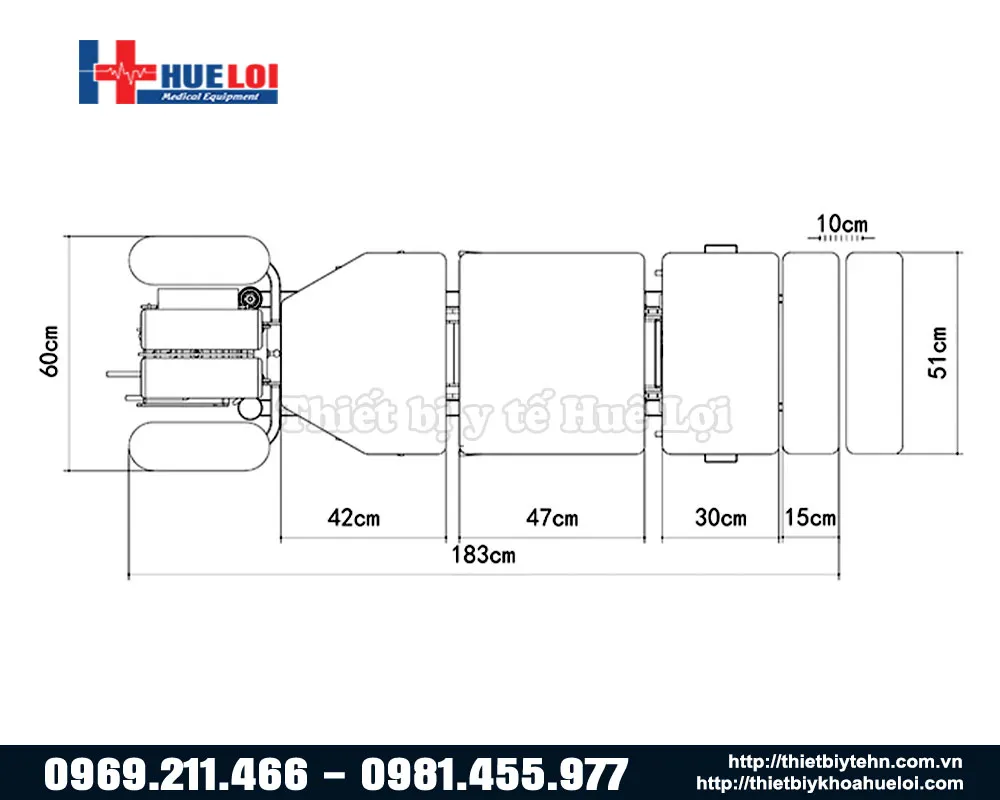 Kích thước bàn nắn chỉnh xương el08b