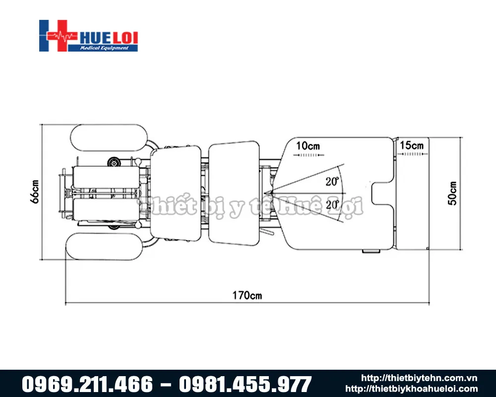 Kích thước và thông số điều chỉnh bàn nắn xương toàn thân cao cấp EL07B