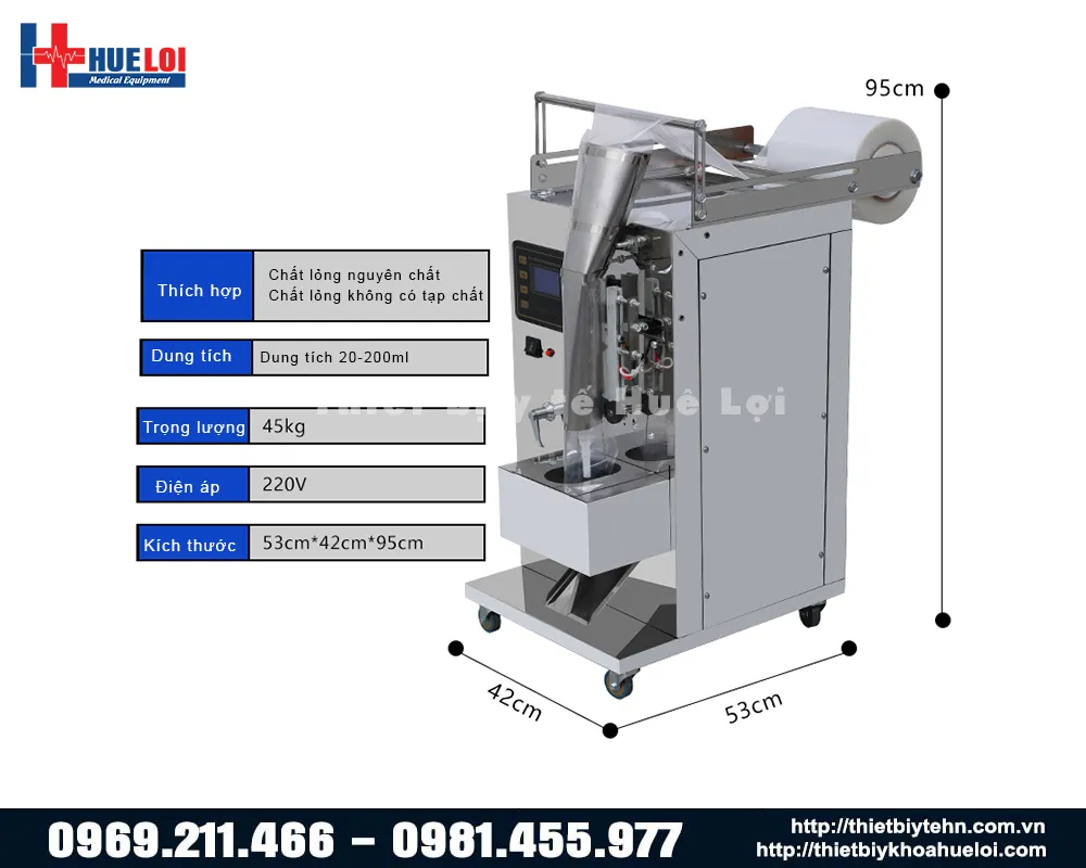 Thông số máy đóng túi chất lỏng giá rẻ