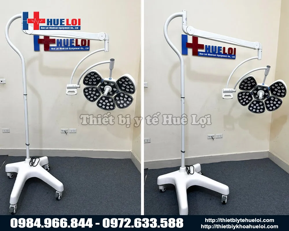 Đèn phẫu thuật di động ánh sáng lạnh 5 bóng