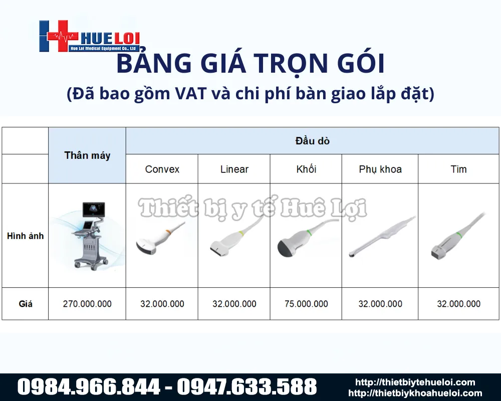 Bảng giá chi tiết máy siêu âm tổng quát edan lx 85