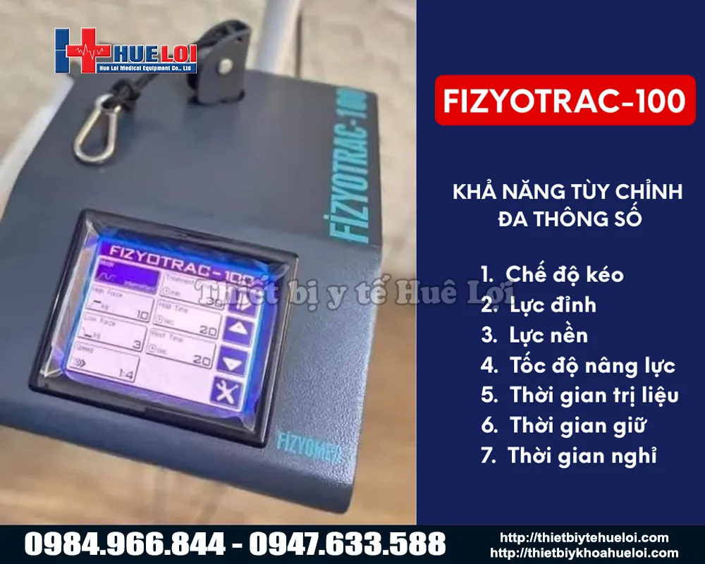 Đầu máy của giường kéo giãn cột sống FIZYOTRAC-100
