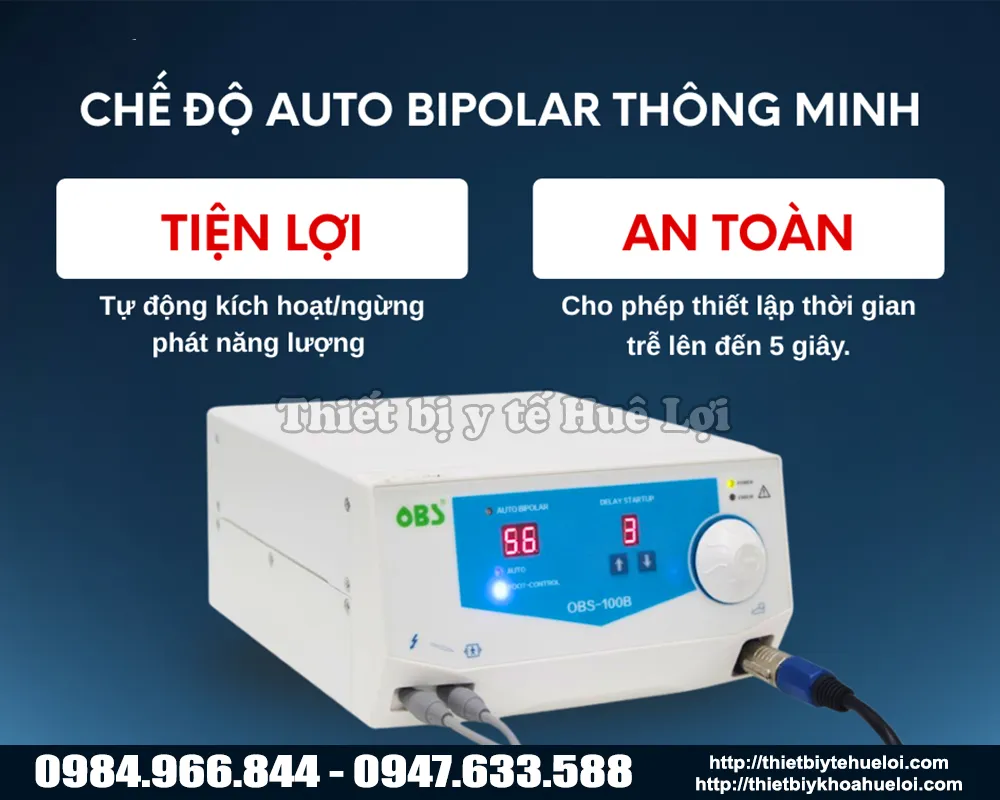 Chế độ lưỡng cực tự động trên dao mổ thú y cao tần