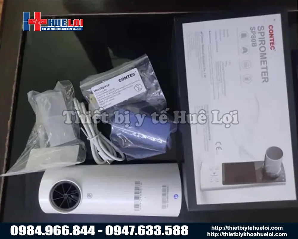 Cấu hình và phụ kiện máy đo chức năng hô hấp cầm tay Contec SP80B