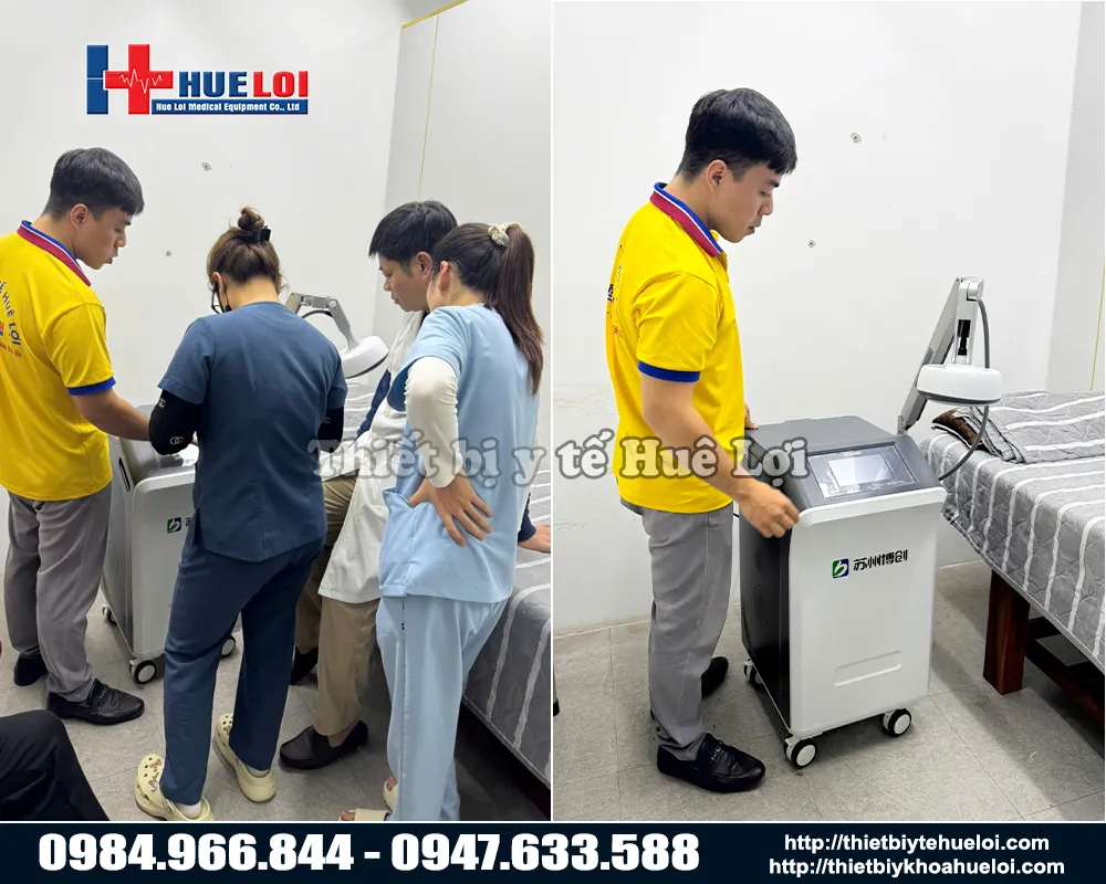 B&agrave;n giao m&aacute;y vi s&oacute;ng trị liệu amt b1