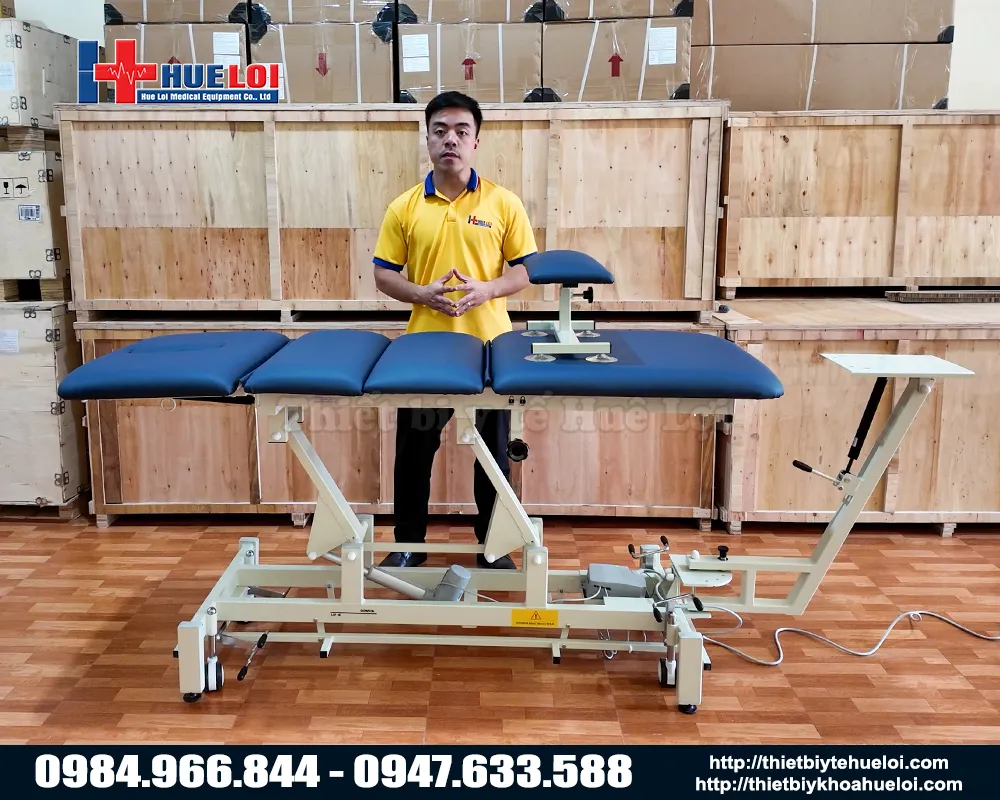 Bàn trị liệu bệnh lý cột sống lưng và cổ đa tư thế chuẩn y khoa