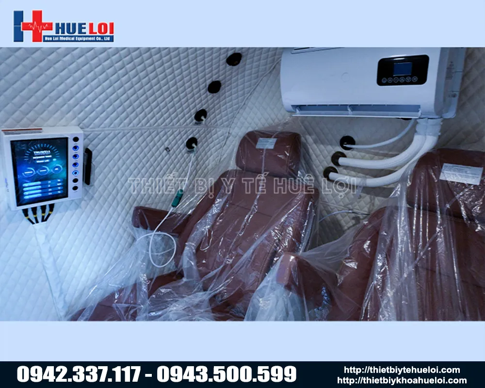 Nội thất phòng trị liệu bằng oxy cao áp vỏ cứng 2 chỗ ngồi điều trị