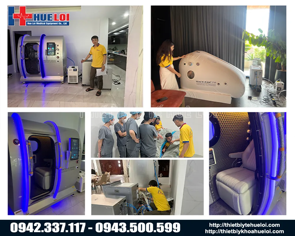 Huê Lợi lắp đặt buồng oxy tăng áp