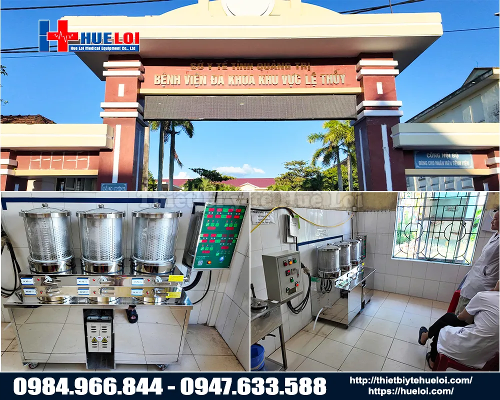 Bàn giao máy sắc dược liệu 3 nồi đun cho bệnh viện
