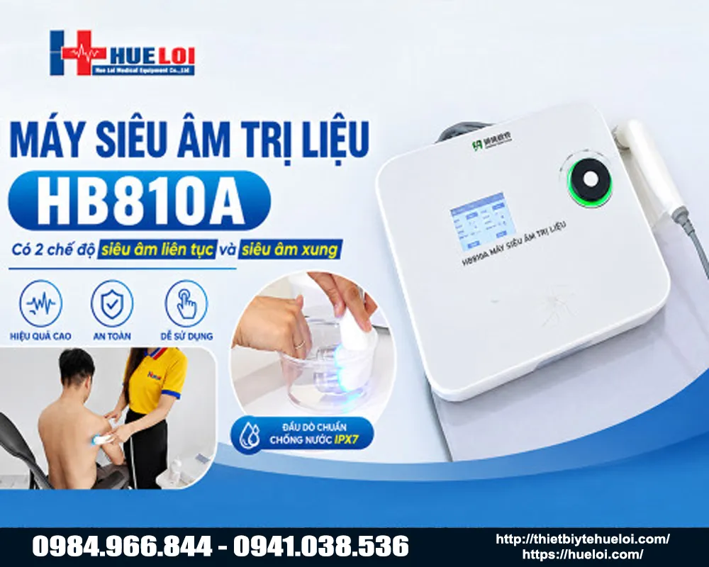 MÁY SIÊU ÂM TRỊ LIỆU GIẢM ĐAU CƠ XƯƠNG KHỚP GIÁ RẺ HB810A