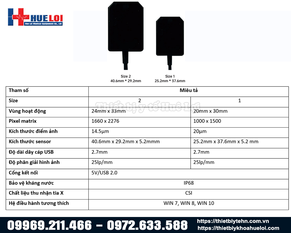 MÔ TẢ KĨ THUẬT CỦA SENSOR CỦA MÁY X QUANG NHA KHOA