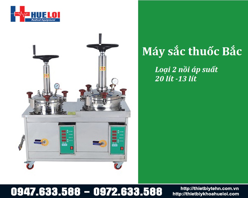 Máy sắc thuốc nam 2 nồi đun áp suất cao