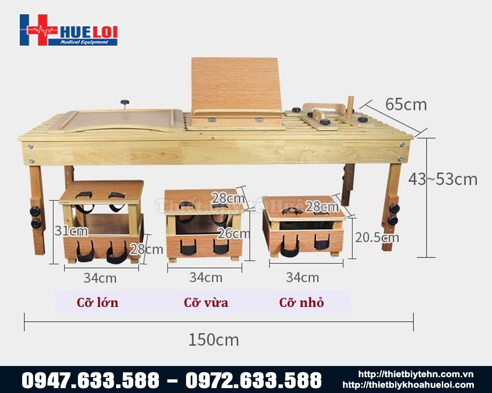 kích thước của bộ dụng cụ ngồi thăng bằng