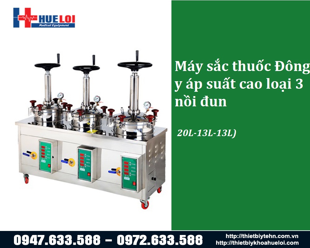 Máy sắc thuốc nam 3 nồi đun áp suất cao